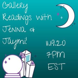 Join Jenna Matlin and Jaymi Elford answer your question in a Gallery Reading event on November 19, 2020 at 7 pm Eastern