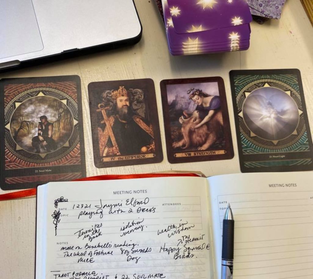 4 card spread by Kristine Gorman of Tarot Art & Tattoo in CA