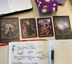 4 card spread by Kristine Gorman of Tarot Art & Tattoo in CA